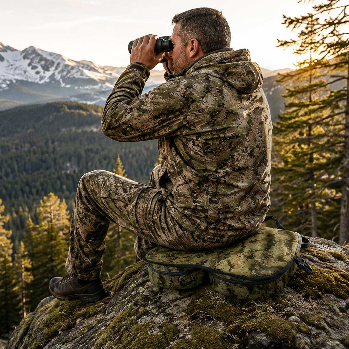 WORKPRO Hunting Seat Cushion in camo with durable quality innovation, high-quality secure portable folding design