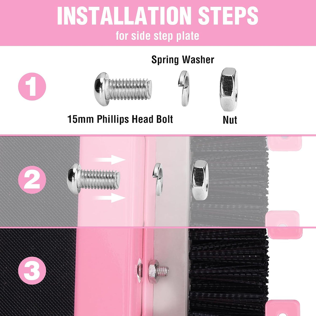 Workpro heavy duty boot cleaner in pink with four-sided flexible bristles and an 18-1/2 inch length.