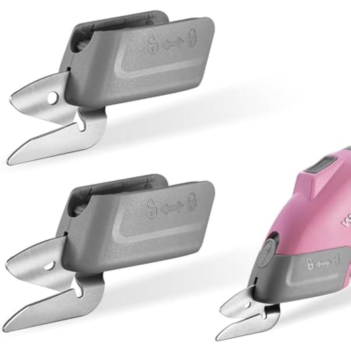 Two gray O/D type replacement blades with metal cutter tips