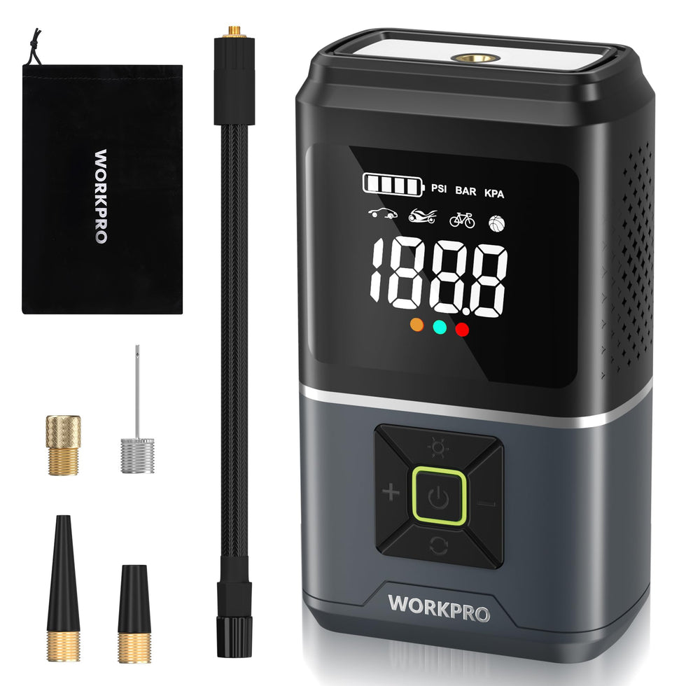 WORKPRO Tire Inflator Portable Air Compressor, 7.2V 5000mAh – WORKPRO TOOLS