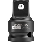 WORKPRO 12 inch to 34 inch impact socket adapter set in black steel with secure durable quality