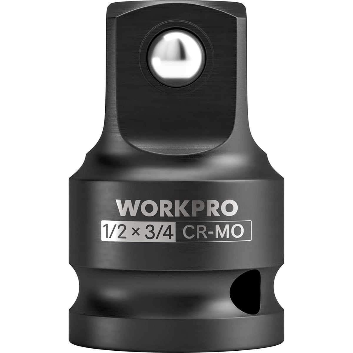 WORKPRO 12 inch to 34 inch impact socket adapter set in black steel with secure durable quality