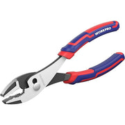 WORKPRO slip joint pliers with soft grip handles and serrated slip-joint jaws