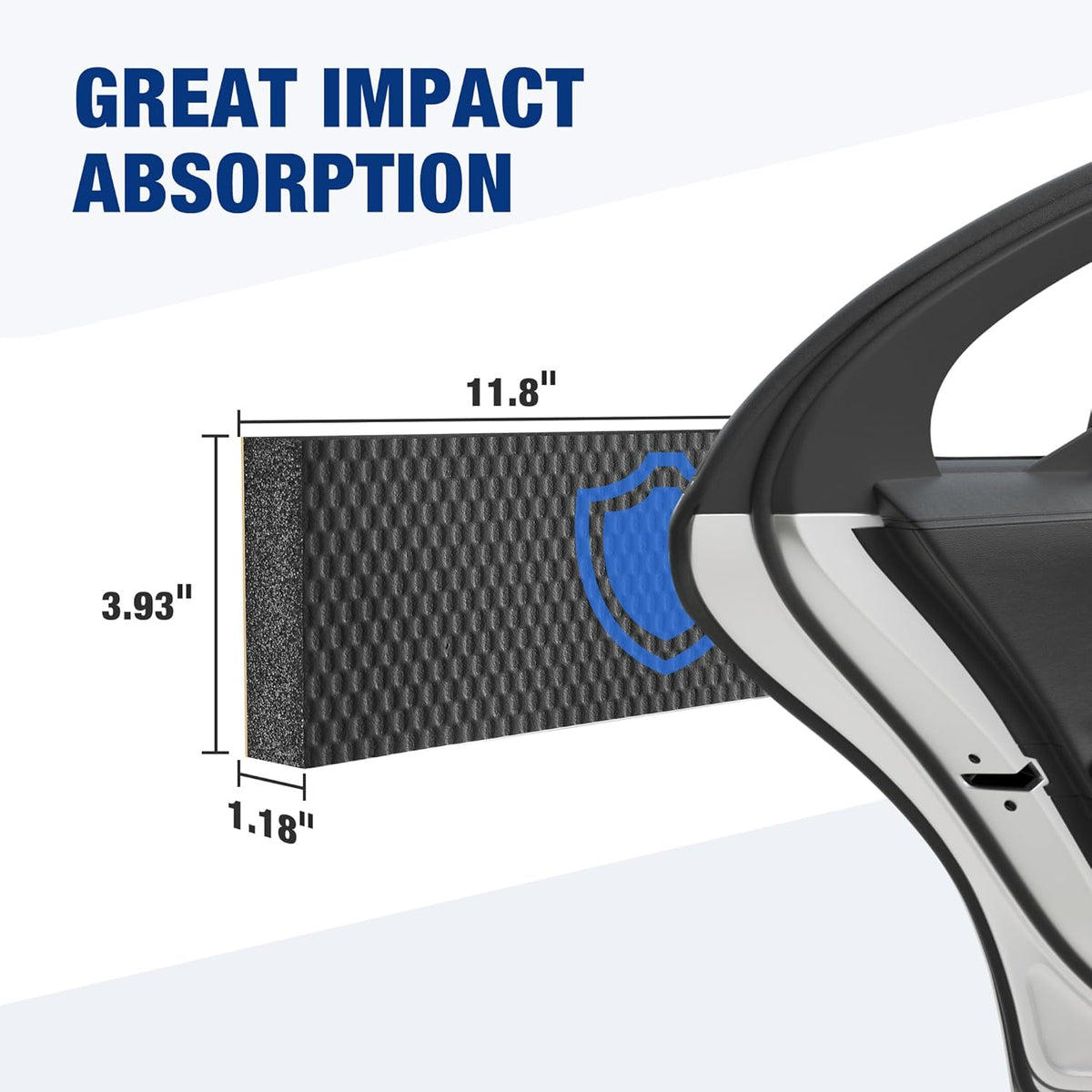 Dark gray NBR foam car door bumper guard with textured mesh surface for wall mounting