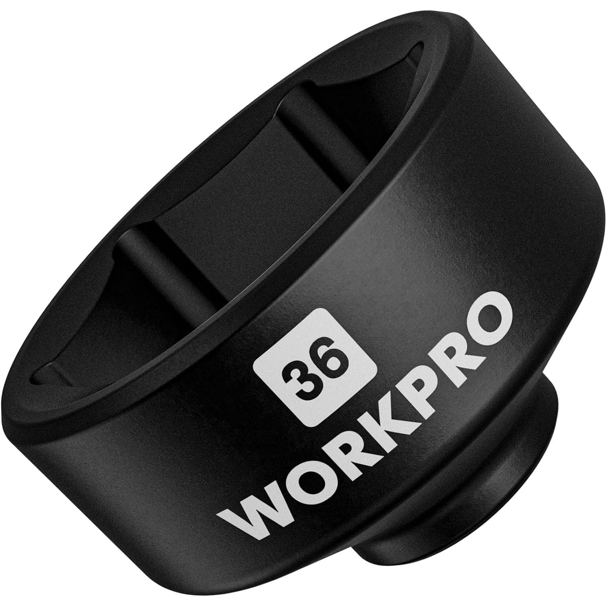 WORKPRO 36mm oil filter socket wrench, matte black body with 36 logo
