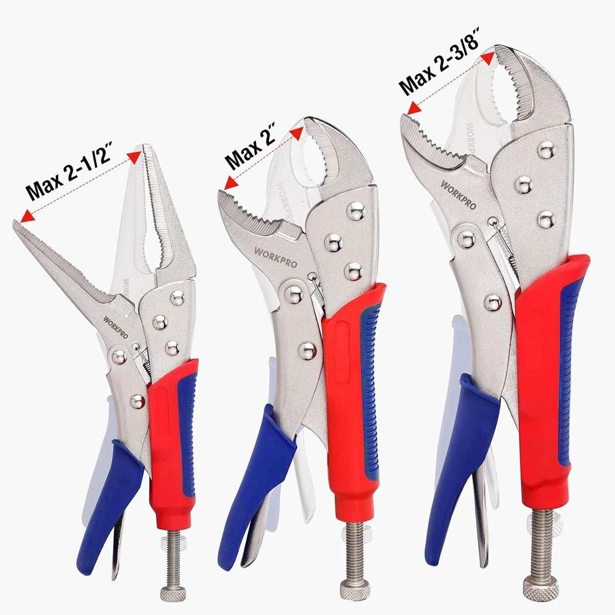 WORKPRO 3 Pcs Locking Pliers Set with innovation quality high-quality secure durable grip handles