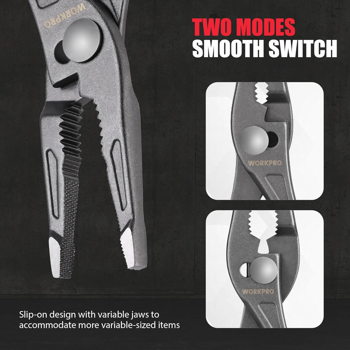 Long nose slip joint pliers, blue grips, serrated jaws and slip-joint pivot