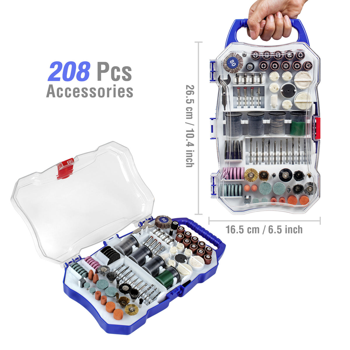 WORKPRO 208 pcs polishing sanding grinding bit set, innovation quality high-quality durable accessories kit