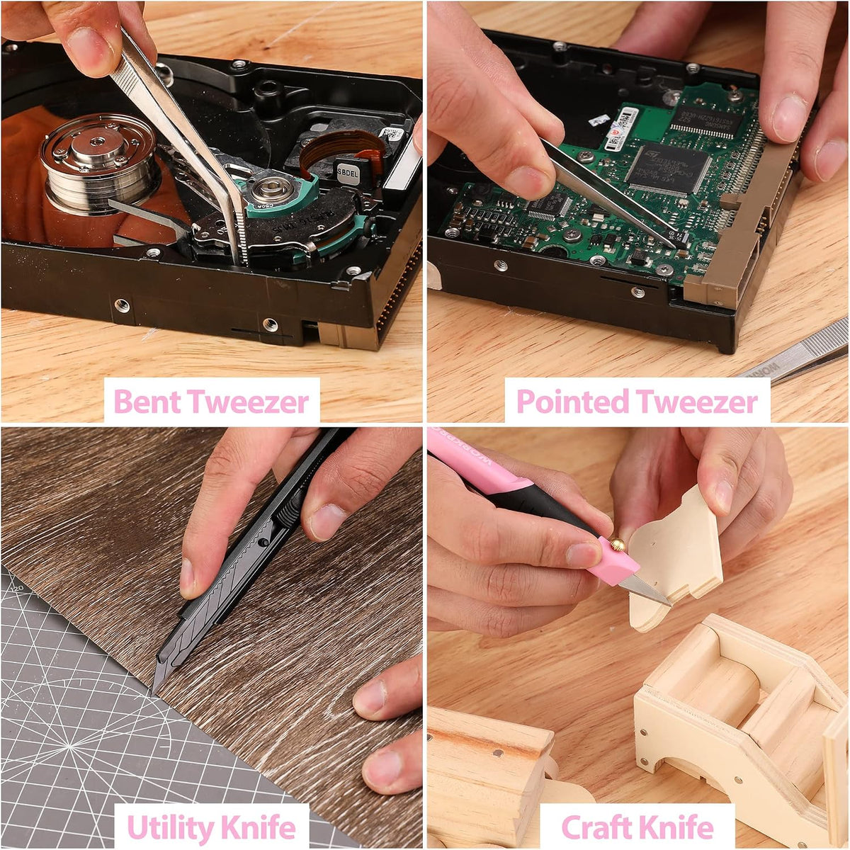 WORKPRO 33 Pcs precision repair tool set with pink handles, innovation and durable quality for secure screen work