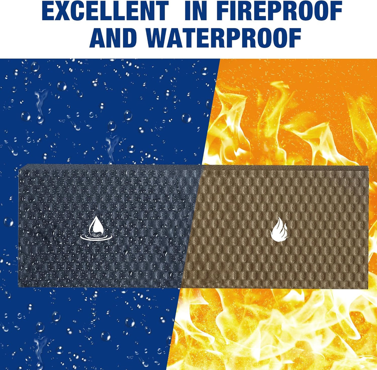 Thick dark gray and brown bumper guard pads designed for fire and water protection