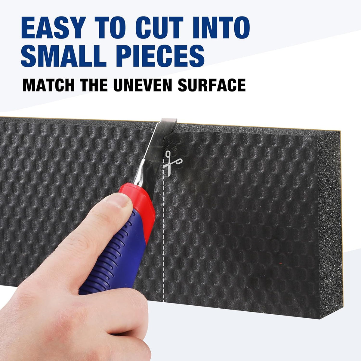 Black textured foam door protector sheet, cuttable into smaller pieces for a custom fit