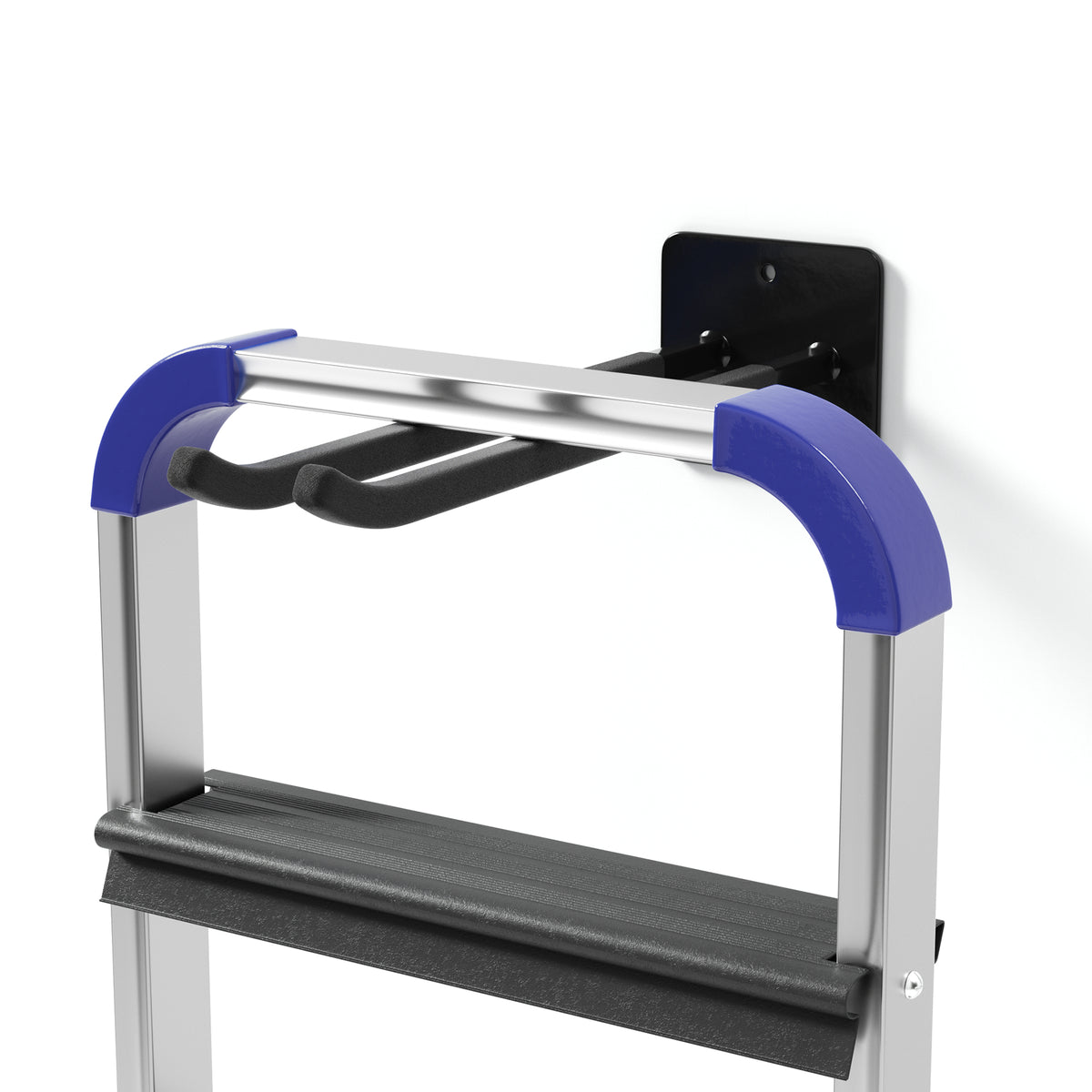 Workpro heavy duty garage storage hooks in blue and steel with dual welded steel rods for workshop storage.