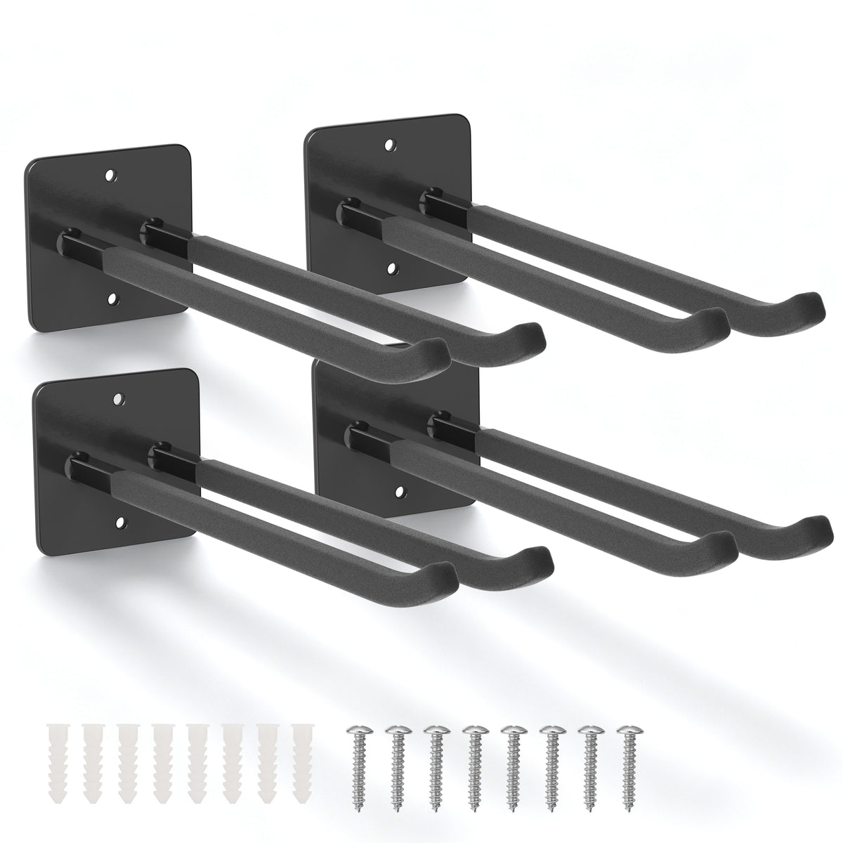 Workpro heavy duty garage storage hooks in black with Q195 steel and PVC coating for wall mounting