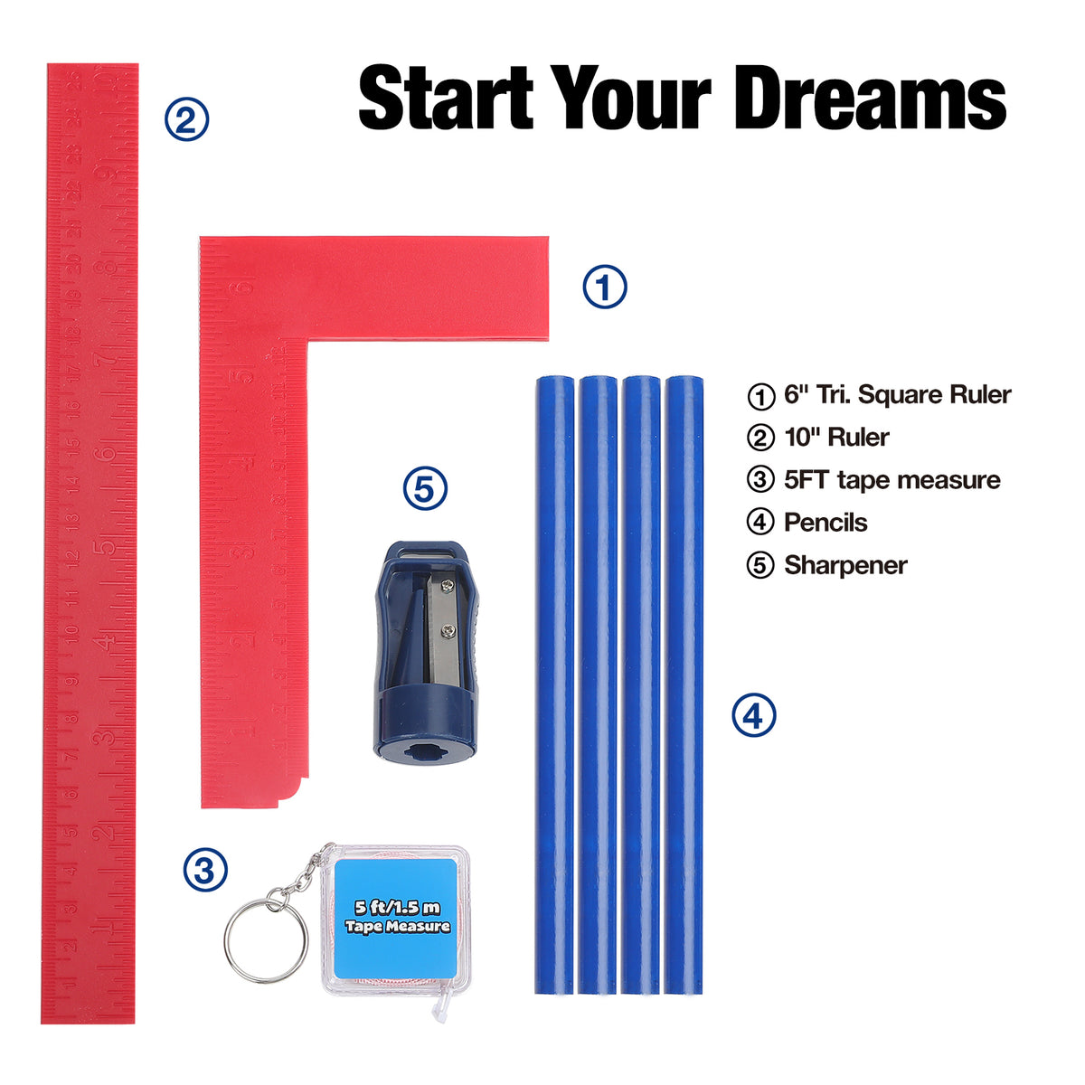WORKPRO 23 Pcs tool set with storage bag, red and blue, innovation quality and durable hand tools