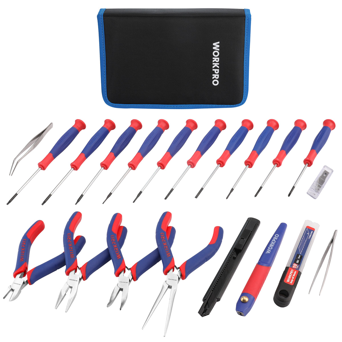 WORKPRO 33 Pcs Precision Repair Tool Set with blue case, innovation quality high-quality secure durable convenient