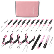 WORKPRO 33 Pcs Precision Repair Tool Set with pink and black handles, innovation quality and durable convenience