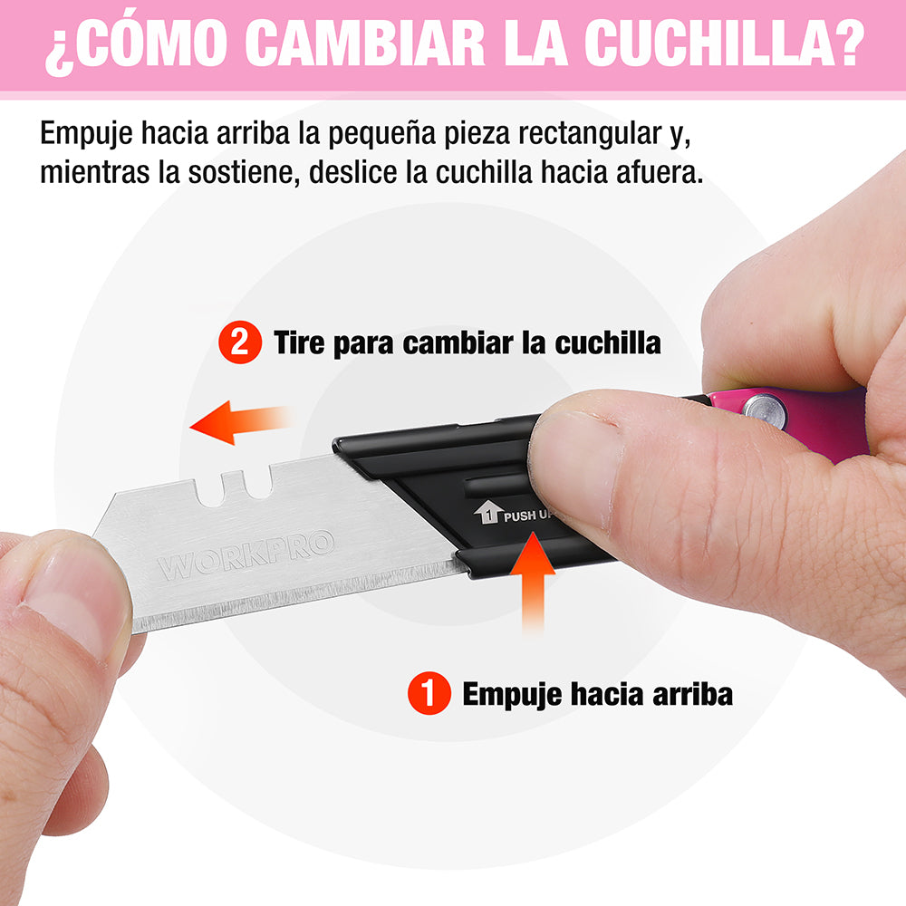 WORKPRO EDC Folding Utility Knife, Mini Box Cutter with Quick Open Axis Lock, Quick Change Blade Razor Knife, Foldable Small Pocket Knife with Belt Clip