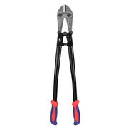 Workpro bolt cutter with bi-material handle, red and blue finish, drop-forged jaws for up to 10 mm steel rated HRC under 25.