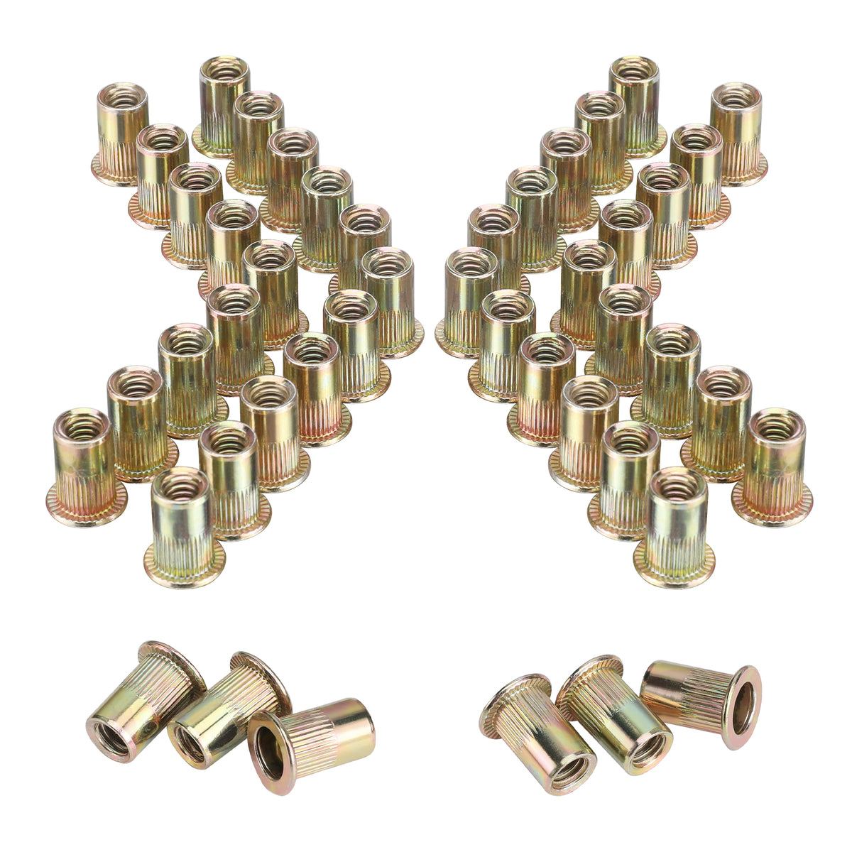 Workpro 150-piece rivet nuts in zinc plated carbon steel for secure fastening of sheet metal and plastic
