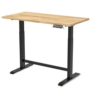 Workpro electric standing height adjustable workbench with black frame for workshop or garage use.