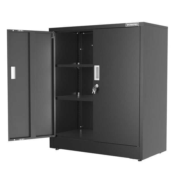 WORKPRO Small Industrial Metal Storage Cabinet with Doors and Shelves ...