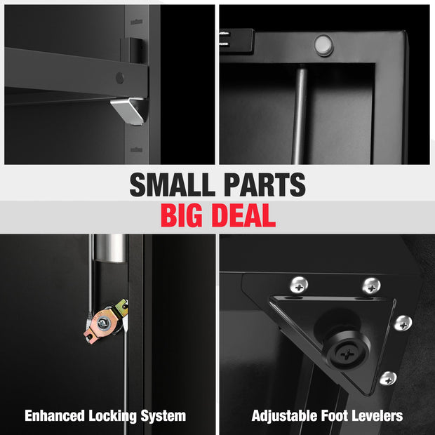 WORKPRO Small Industrial Metal Storage Cabinet with Doors and Shelves ...