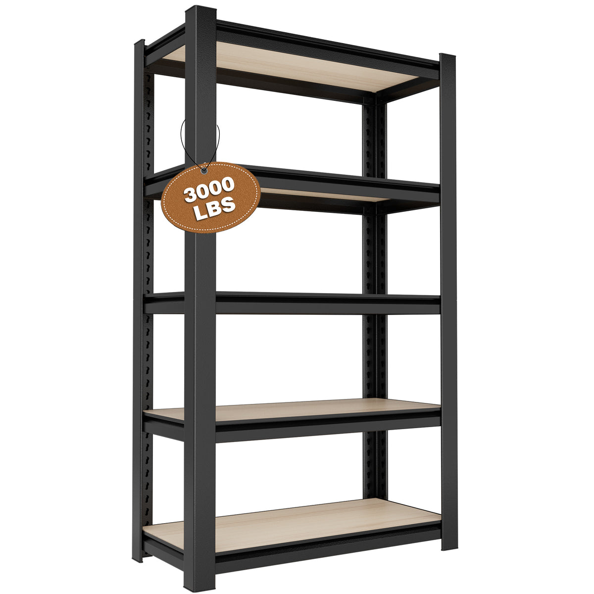 WORKPRO 5-tier boltless metal shelving unit in black with durable quality innovation and secure 3000 pounds