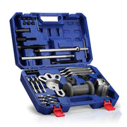 WORKPRO 9-Way Slide Hammer Puller Set in blue with carbon steel tools for wheel bearing removal innovation