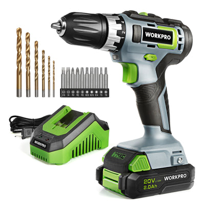 WORKPRO 20V Variable Speed Cordless Drill Driver Kit with innovation, quality, durable keyless chuck