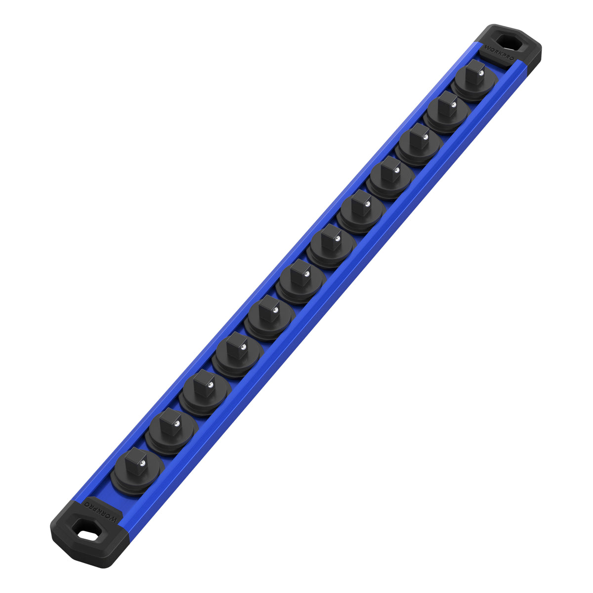WORKPRO Magnetic Socket Organizer socket rail kit blue with 14 inch drive clips, innovation quality and secure storage