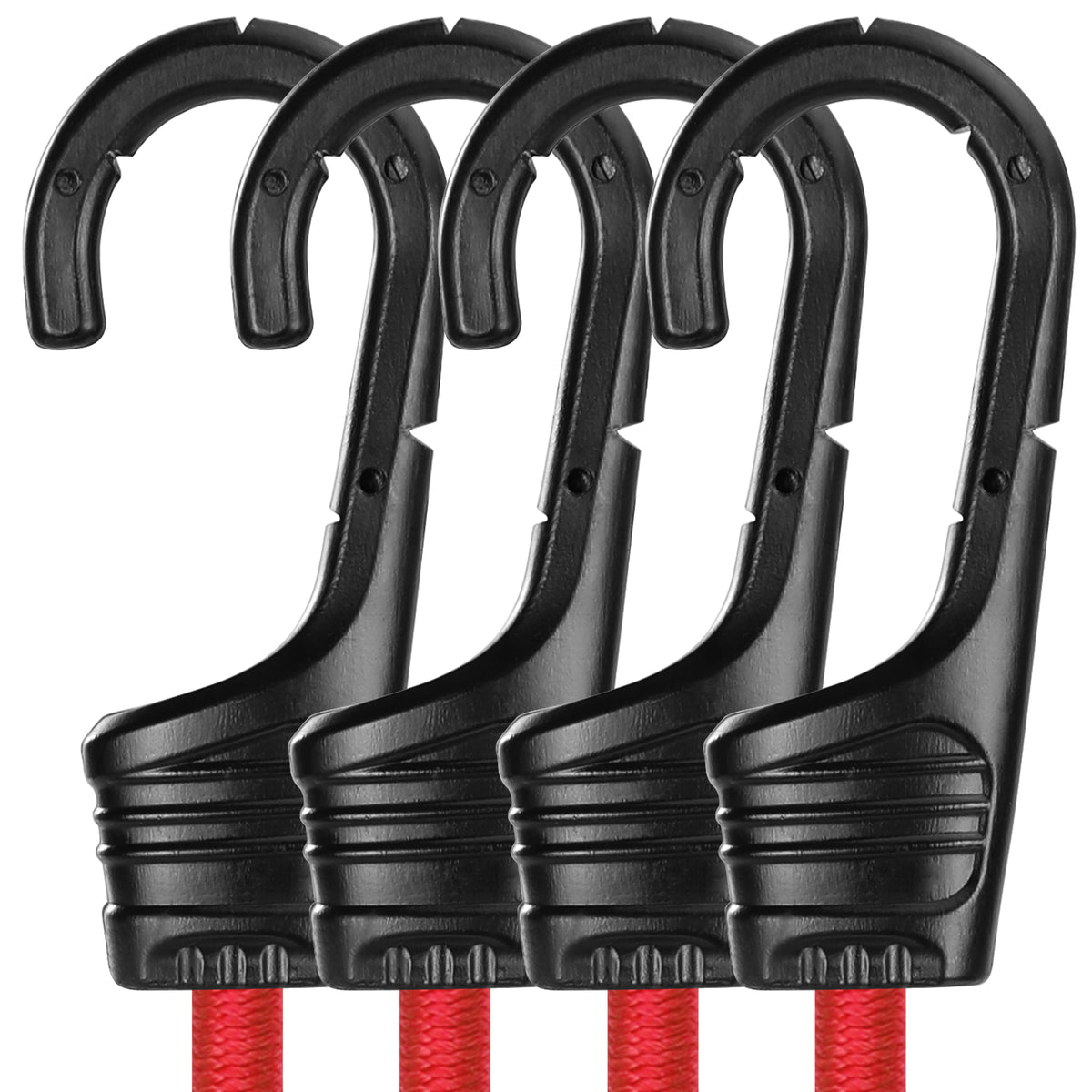 WORKPRO 24 inch bungee cords with hooks, black rubber straps, innovation, quality, secure, durable, convenient