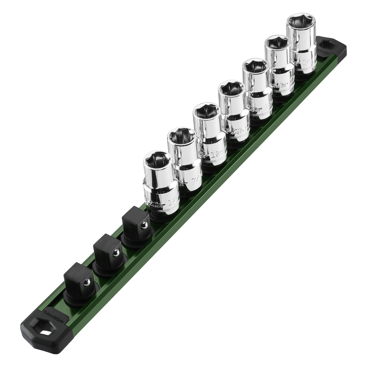 WORKPRO Magnetic Socket Organizer with 1 2 inch drive clips, innovation quality and secure durable convenience