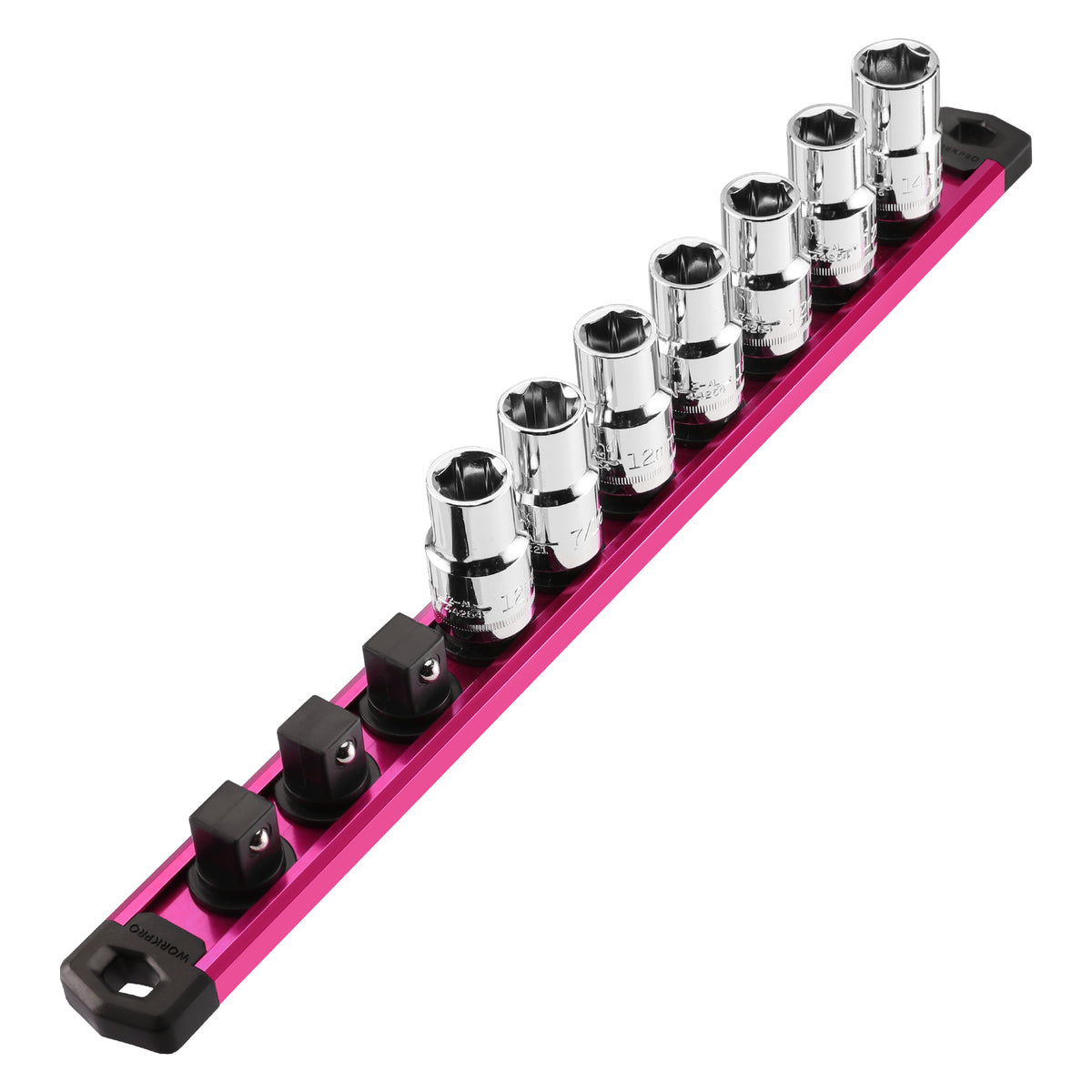 WORKPRO Magnetic Socket Organizer quality metal rail with innovation, secure clips, durable storage rack