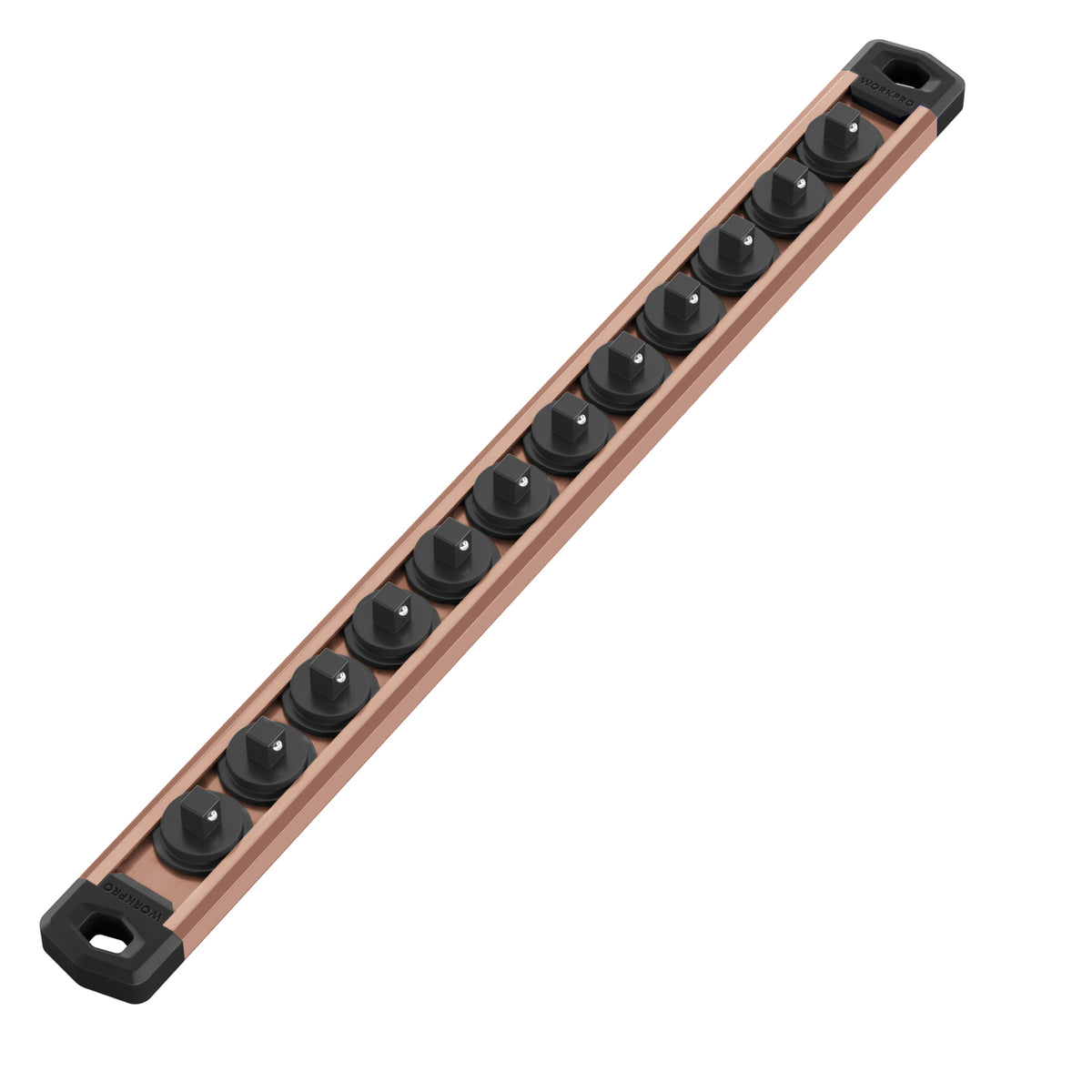 WORKPRO Magnetic Socket Organizer rack kit in champagne aluminum with innovation quality and secure durable clips