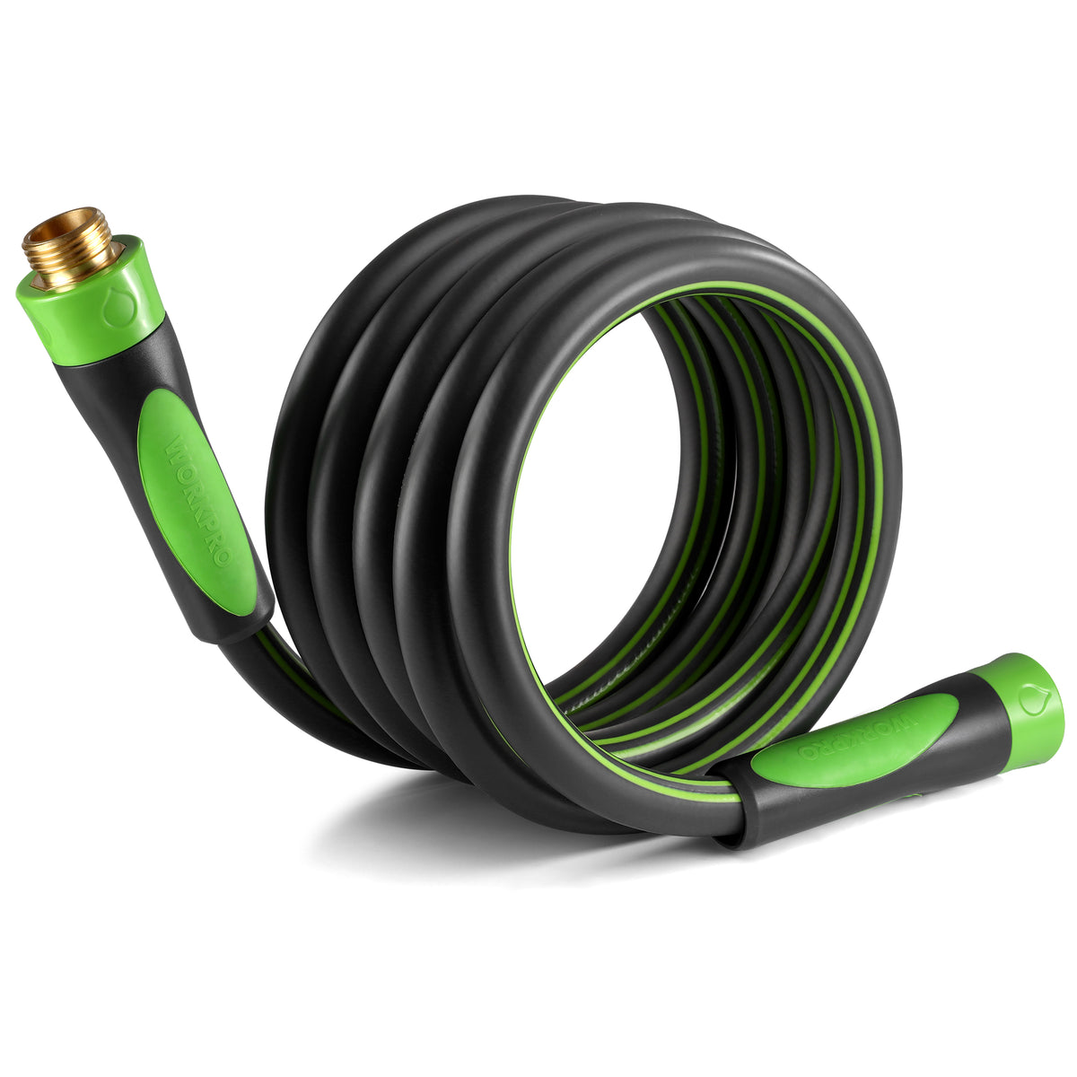 WORKPRO Garden Hose 58 inch x 10 ft with brass fittings, innovation and durable quality in black and green