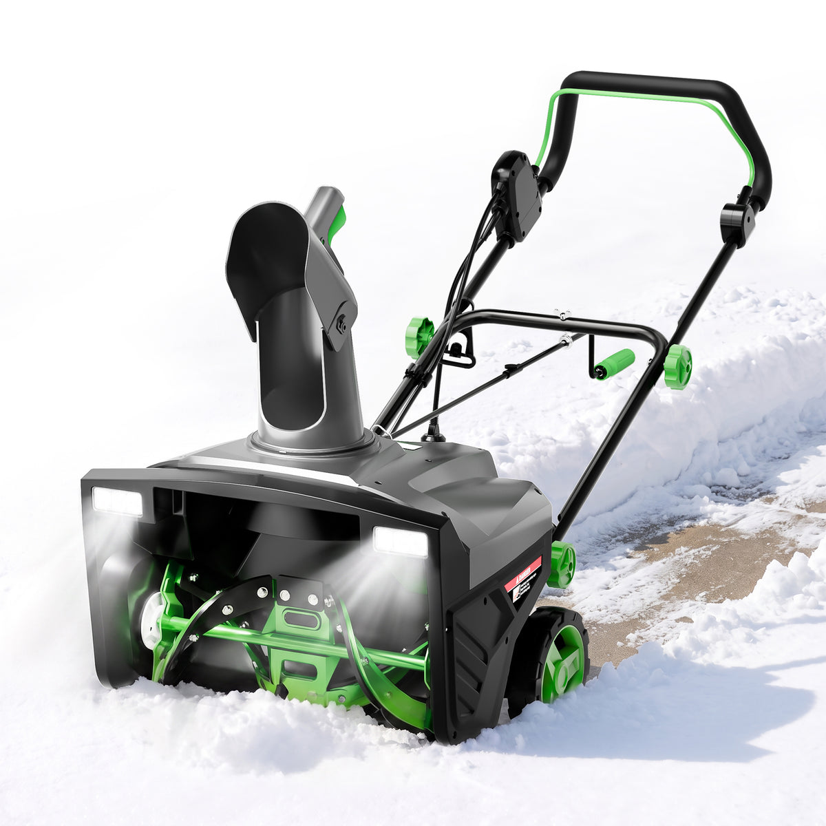 WORKPROX 20 Inch Corded Electric Snow Blower with LED Lights, 15 Amp
