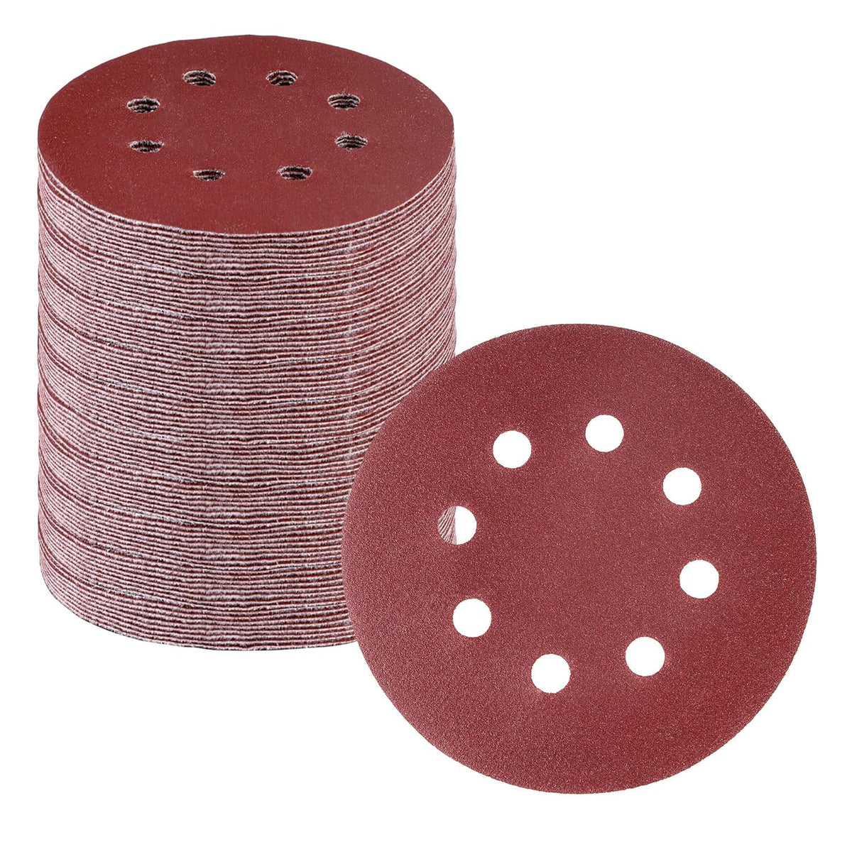 Maroon 8-hole hook-and-loop sanding disc stack