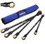 innovation and quality shown on a pen set, with secure caps and durable metal tips on a blue case