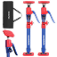 innovation and quality shown on a red and blue vertical graphic with secure and durable icons