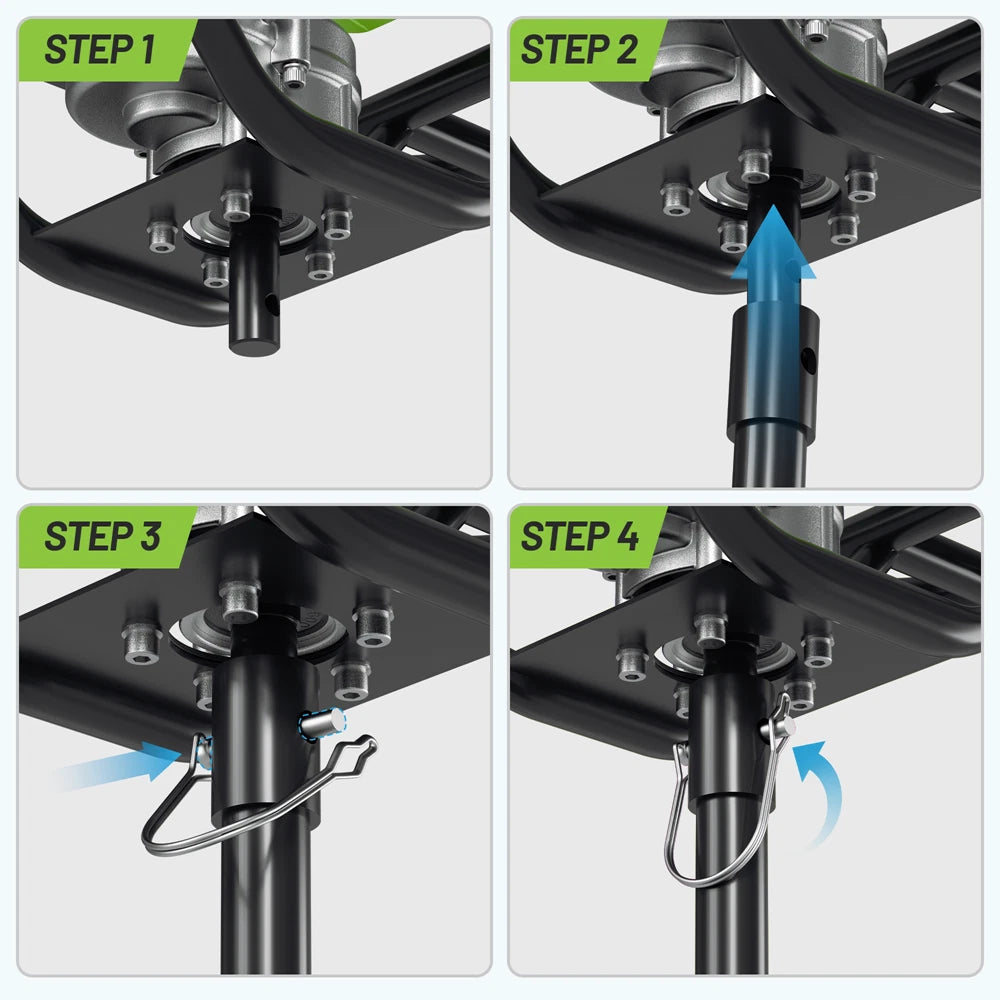 WORKPRO 62CC post hole digger gas powered earth auger drill in black with secure durable two stroke engine
